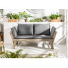 Canapé de jardin 2 places modulable en acacia gris