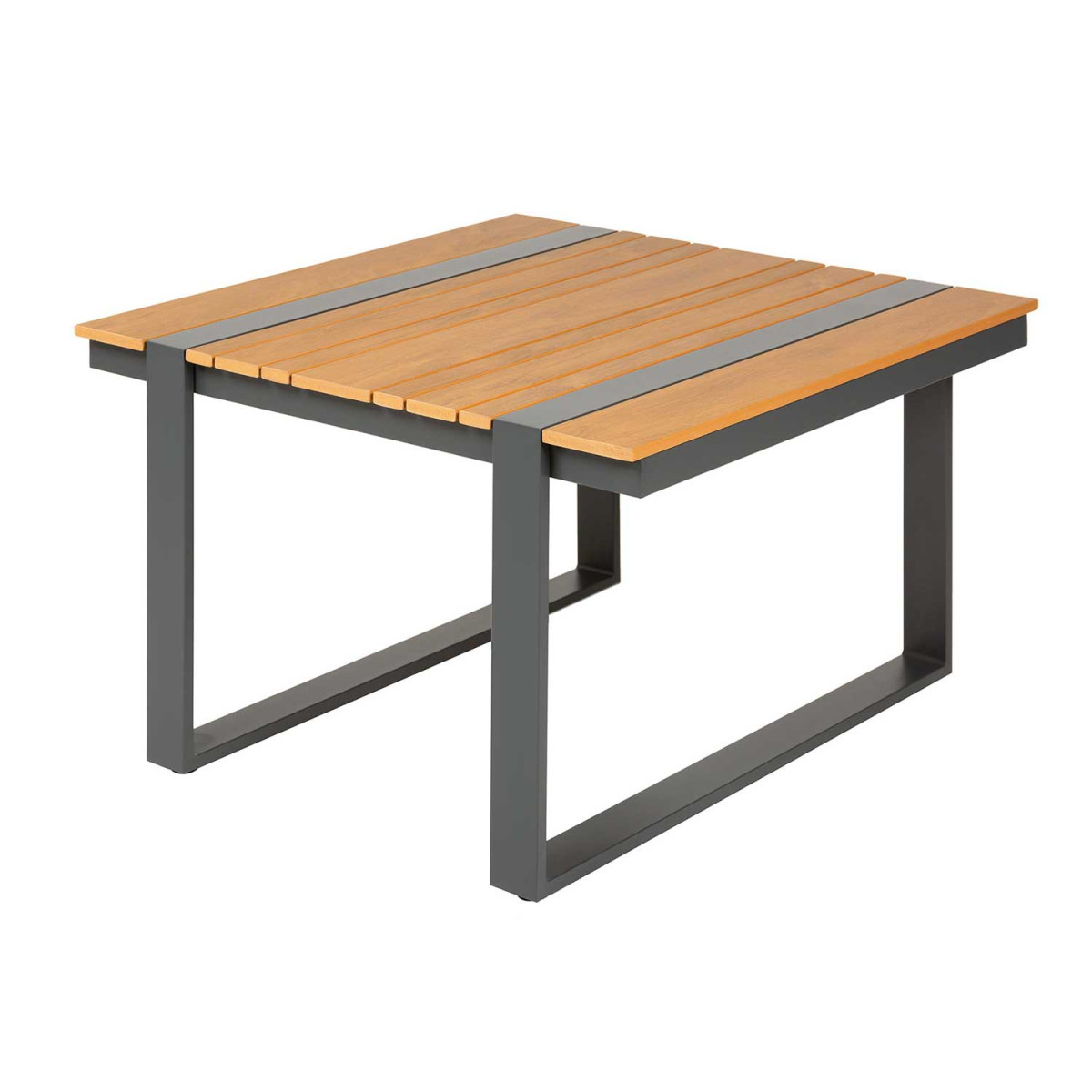 Table basse de jardin carrée aluminium et composite
