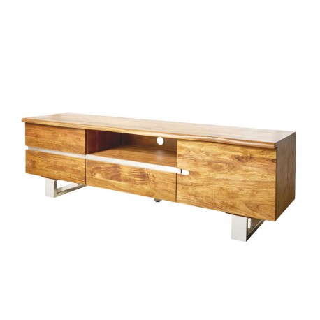 Meuble TV bois massif acacia 160 cm