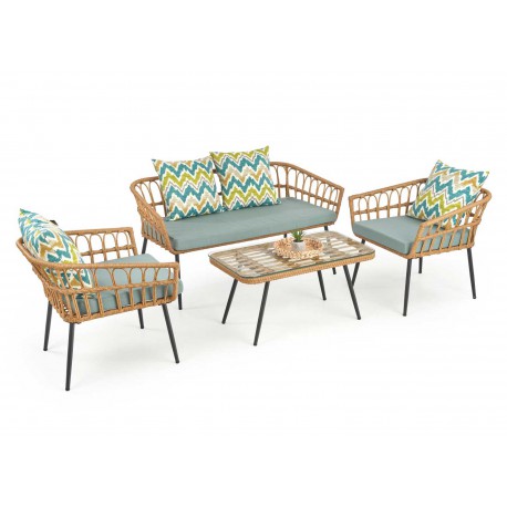Salon de jardin en rotin tressé synthétique