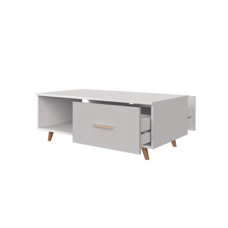 Table basse blanche et gris brillant