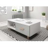 Table basse blanche et gris brillant