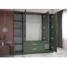 Armoire moderne verte avec miroir de 4 portes et 2 tiroirs