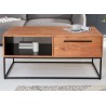 Table basse de salon bois massif 1 niche et 2 tiroirs
