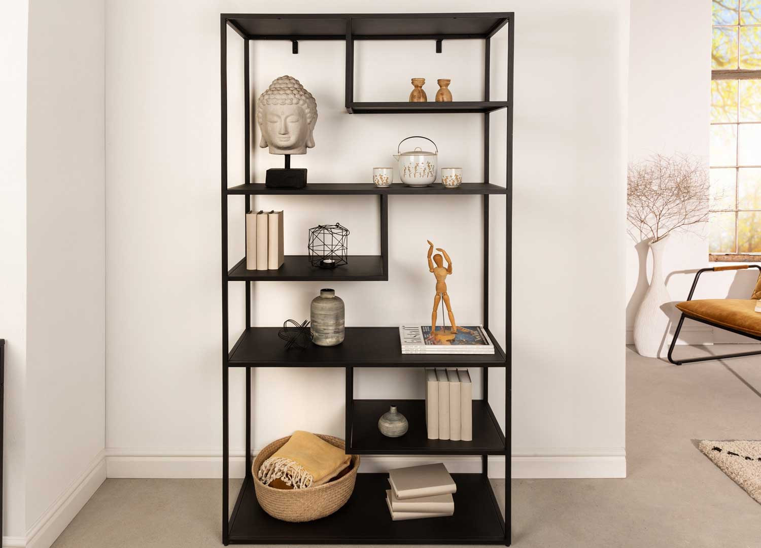 Meuble étagère en métal noir 180 cm - Cbc-Meubles