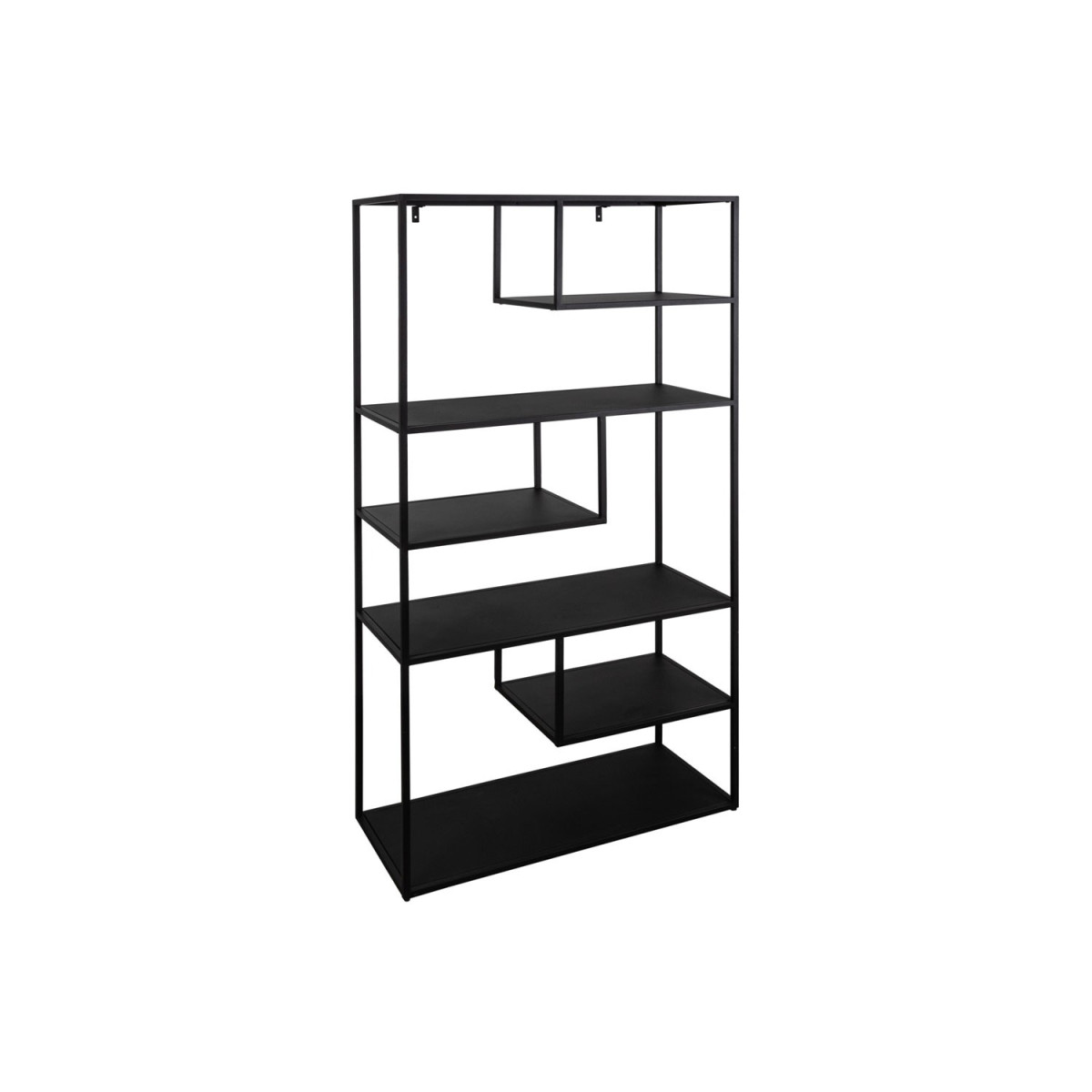 Meuble étagère en métal noir 180 cm