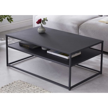 Table basse rectangulaire en métal noir 100 cm