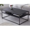 Table basse rectangulaire en métal noir 100 cm