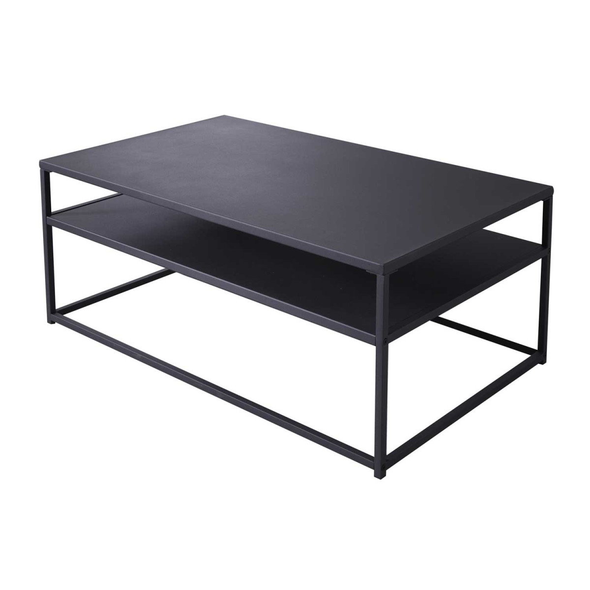 Table basse rectangulaire en métal noir 100 cm