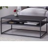 Table basse rectangulaire en métal noir 100 cm