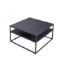 Table basse carrée en métal noir 70 cm