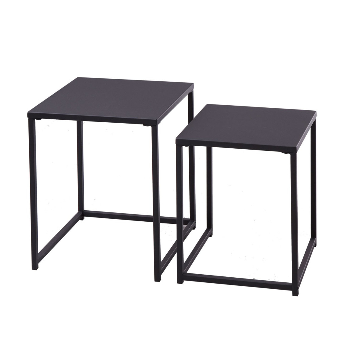 Lot de 2 tables d'appoint en métal noir