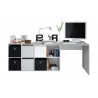 Bureau modulable avec rangements blanc et béton