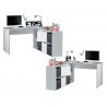 Bureau modulable avec rangements blanc et béton