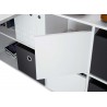 Bureau modulable avec rangements blanc et béton