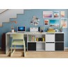 Bureau modulable avec rangements blanc et béton