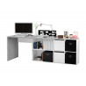 Bureau modulable avec rangements blanc et béton