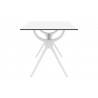 Table blanche 140 cm plateau HPL extérieur ou intérieur