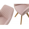 Lot de 2 fauteuils de table en tissu rose