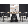 Table ronde salle à manger 120 cm chêne naturel et noir