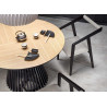 Table ronde salle à manger 120 cm chêne naturel et noir