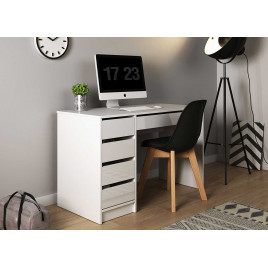 KS-Furniture SAMO Table de Bureau Design avec tiroir Sonoma/Blanc Moderne avec Compartiments de Rangement 120 cm 