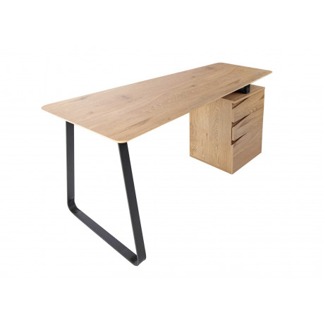 Bureau en bois avec caisson de 3 tiroirs
