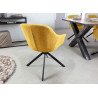 Lot de chaises en tissu jaune moutarde moderne