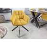 Lot de chaises en tissu jaune moutarde moderne