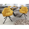 Lot de chaises en tissu jaune moutarde moderne