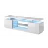 Meuble tv blanc brillant 2 portes et 2 niches