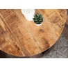 Table basse ronde 56 cm bois de manguier et métal