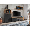 Meuble tv noir et bois 2m avec rangements