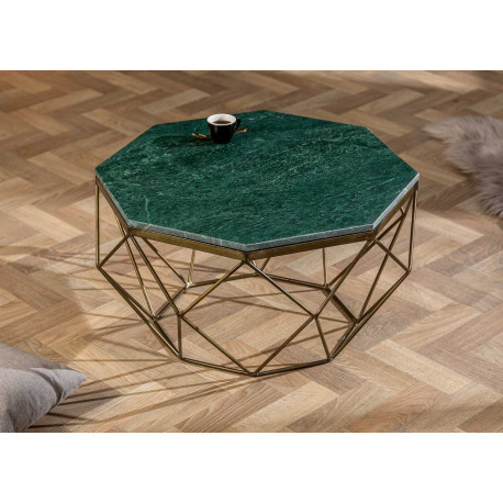 Table basse marbre vert et fer