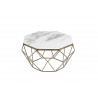 Table basse marbre blanc et fer