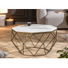 Table basse marbre blanc et fer