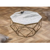 Table basse marbre blanc et fer