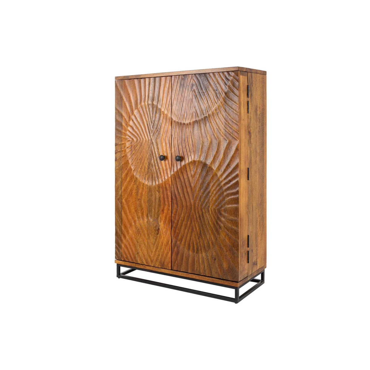 Meuble de bar design avec rangement bouteilles en bois massif
