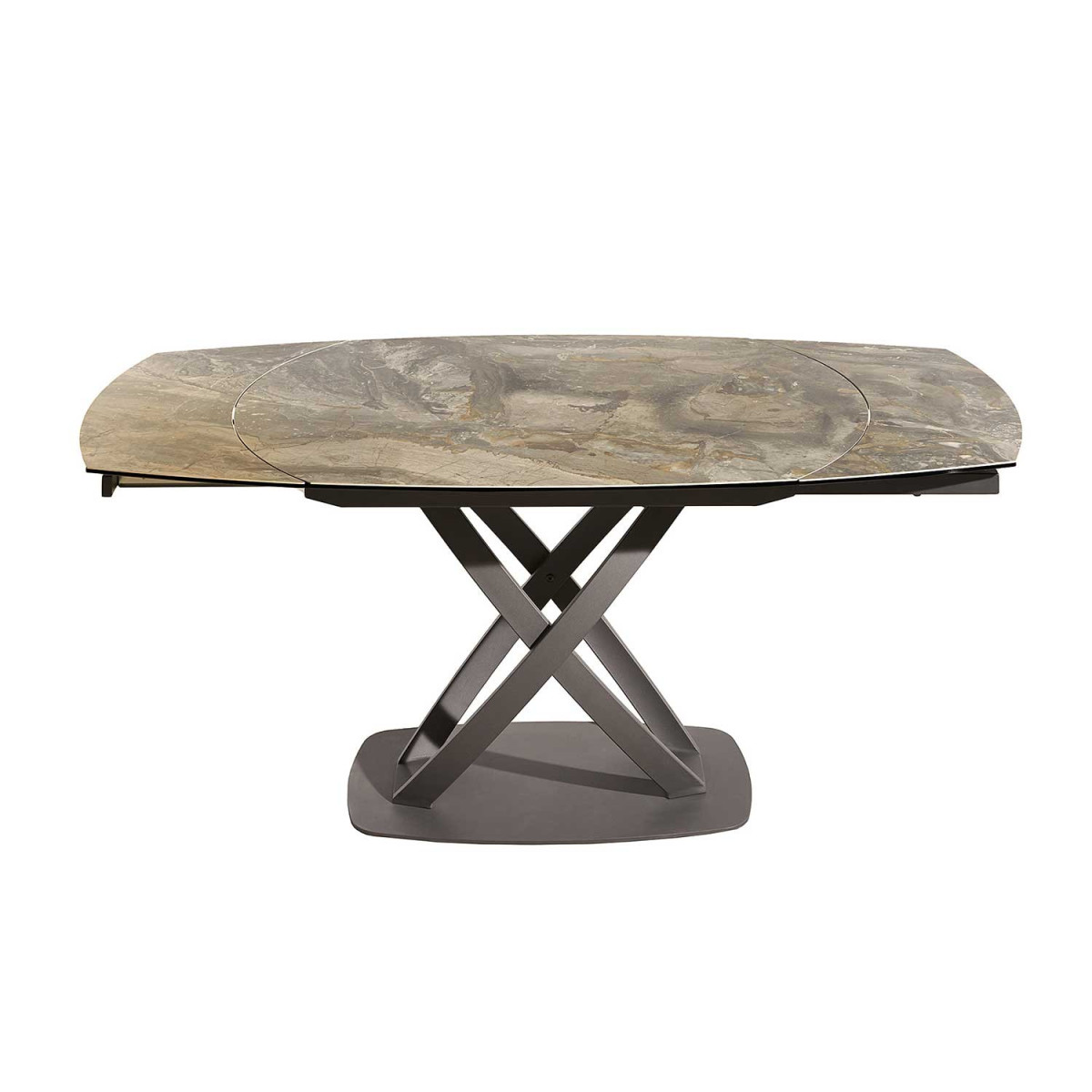 Table à manger extensible 130-190 cm céramique effet marbre taupe