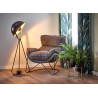 Fauteuil de salon relax en tissu gris foncé