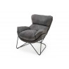 Fauteuil de salon relax en tissu gris foncé