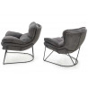 Fauteuil de salon relax en tissu gris foncé