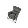 Fauteuil de salon relax en tissu gris foncé