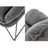 Fauteuil de salon relax en tissu gris foncé