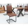 Lot de 2 chaises en microfibre marron