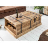 Table basse coffre en bois massif 100 cm