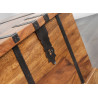 Table basse coffre de bar en bois massif 100 cm