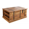 Table basse coffre de bar en bois massif 100 cm