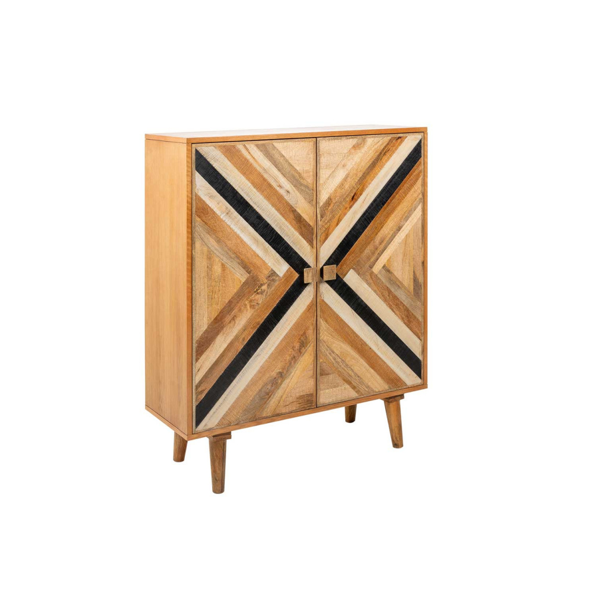 Buffet haut 120 cm 2 portes bois de manguier