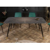 Table salle à manger en verre imitation marbre anthracite